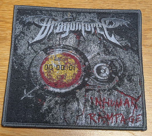 DragonForce inhuman rampage Grey border Woven Patch