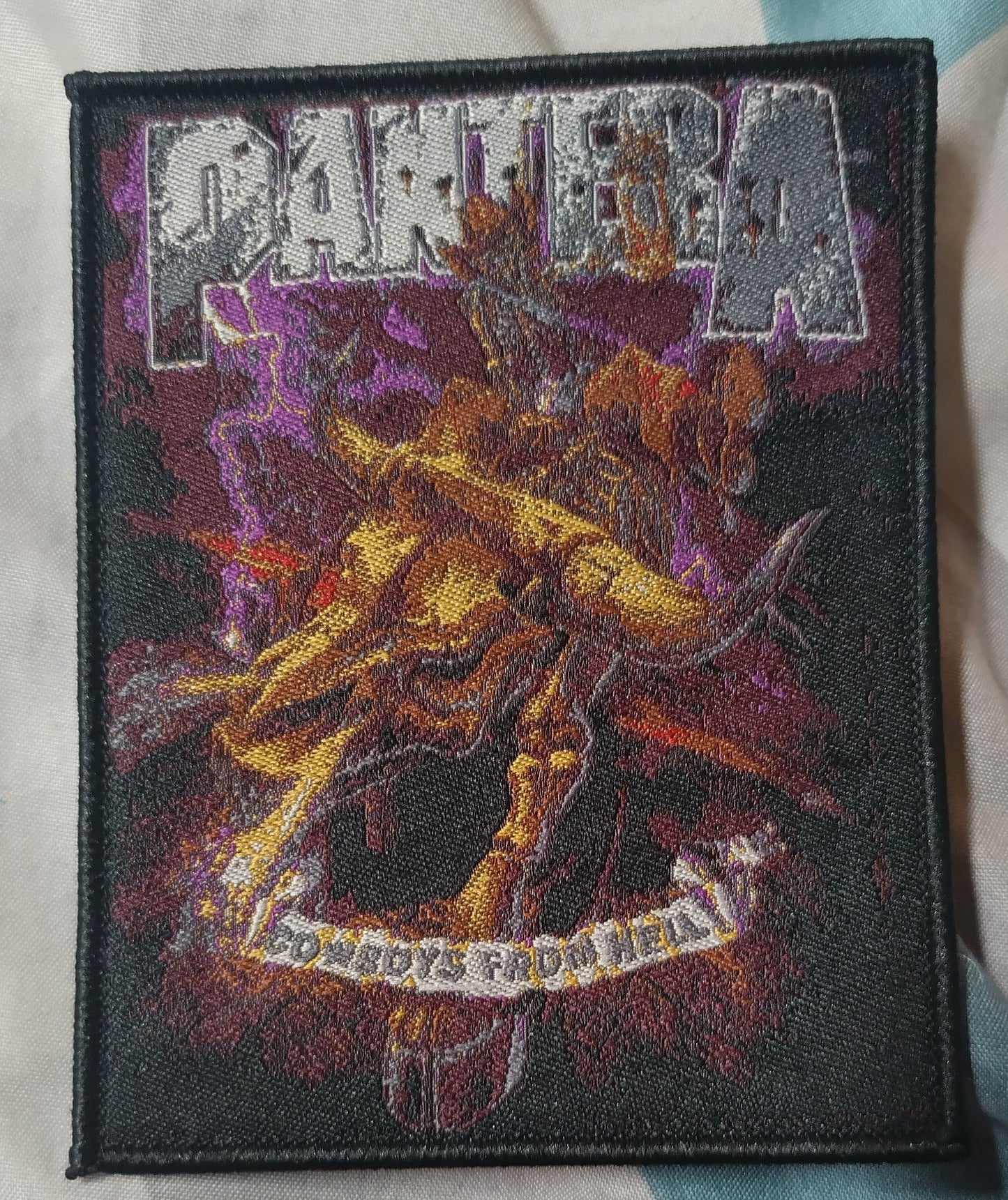 Pantera cowboys from hell bull skull Woven Patch