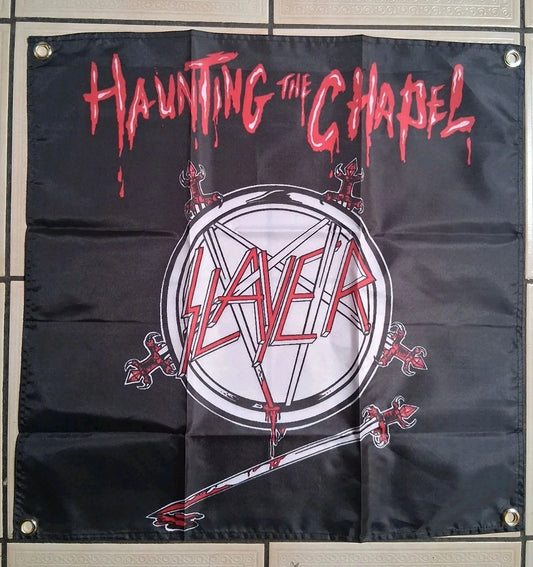Slayer Haunting the Chapel 2x2 Ft Banner Flag