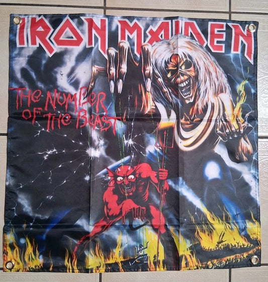 Iron Maiden Number Of The Beast 2x2 Ft Banner Flag
