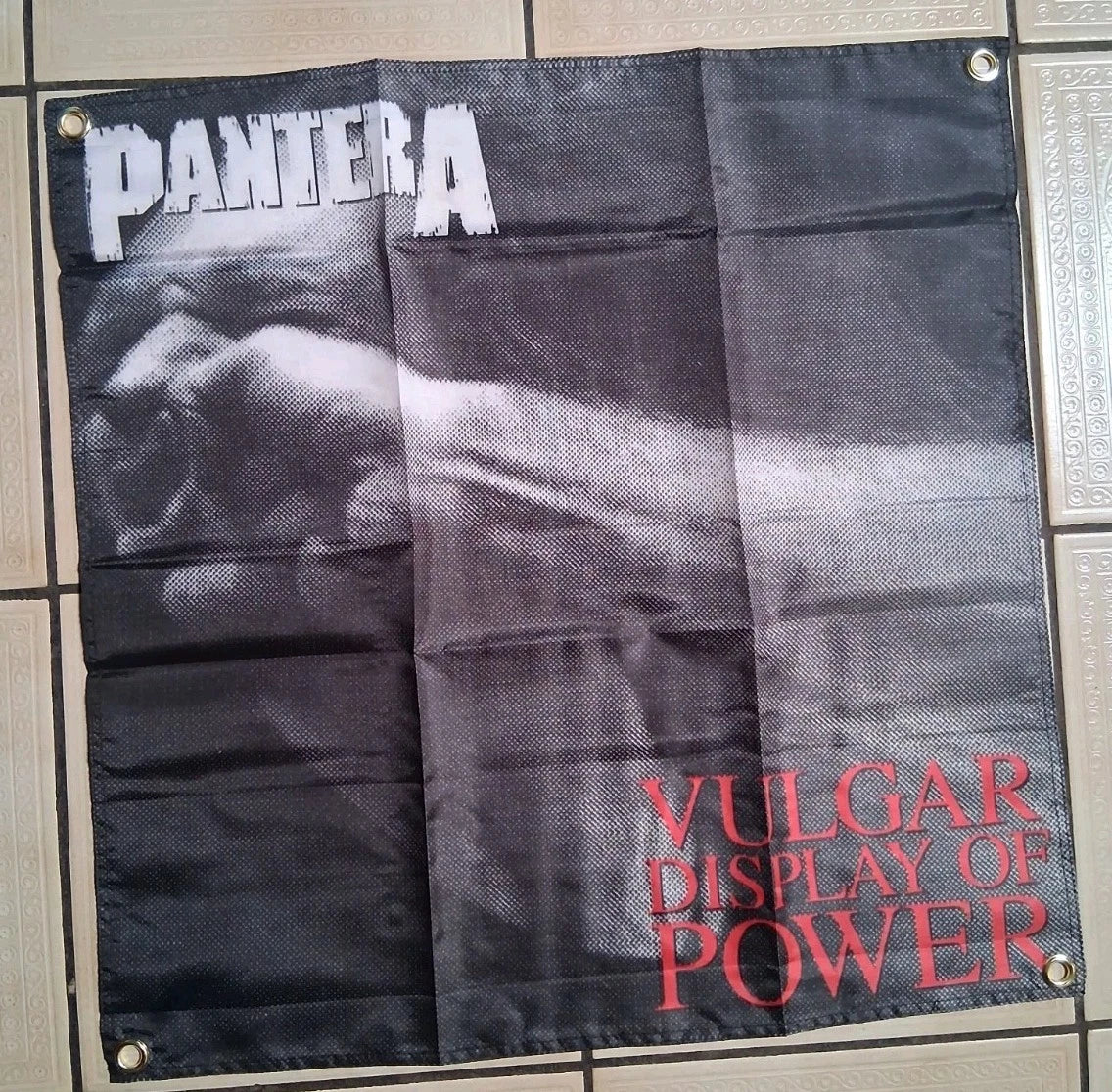 Pantera Vulgar Display of Power 2x2 Ft Fabric Tapestry Banner Flag