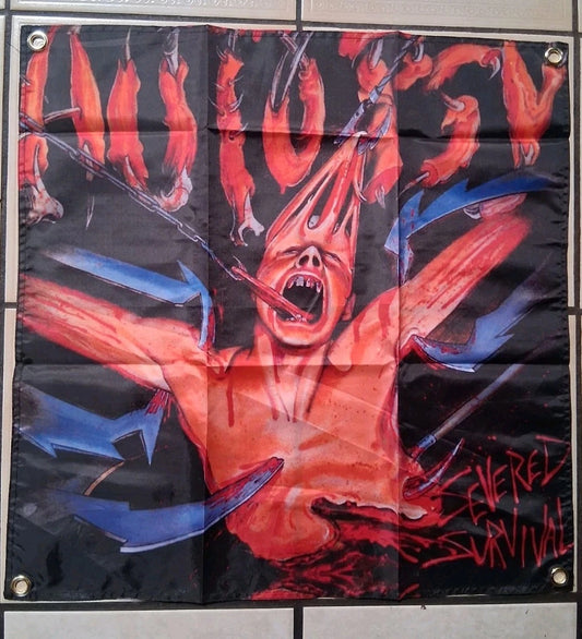 Autopsy Severed Survival Banned Cover 2x2 Ft Banner Flag