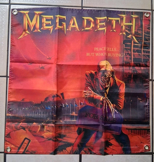 Megadeth Peace Sells but Whose Buying 2x2 Ft Banner Flag