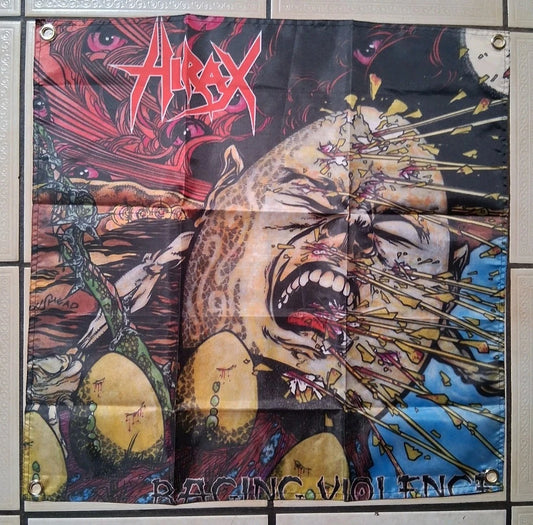 Hirax Raging Violence 2x2 Ft Banner Flag Thrash