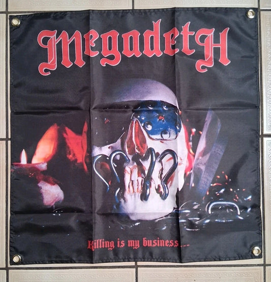 Megadeth Killing Is My Business 2x2 Ft Fabric Tapestry Banner Flag