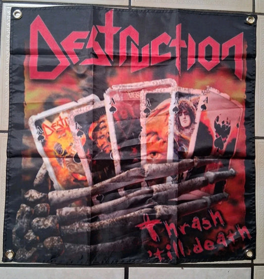 Destruction Band Thrash Til Death 2x2 Ft Banner Flag