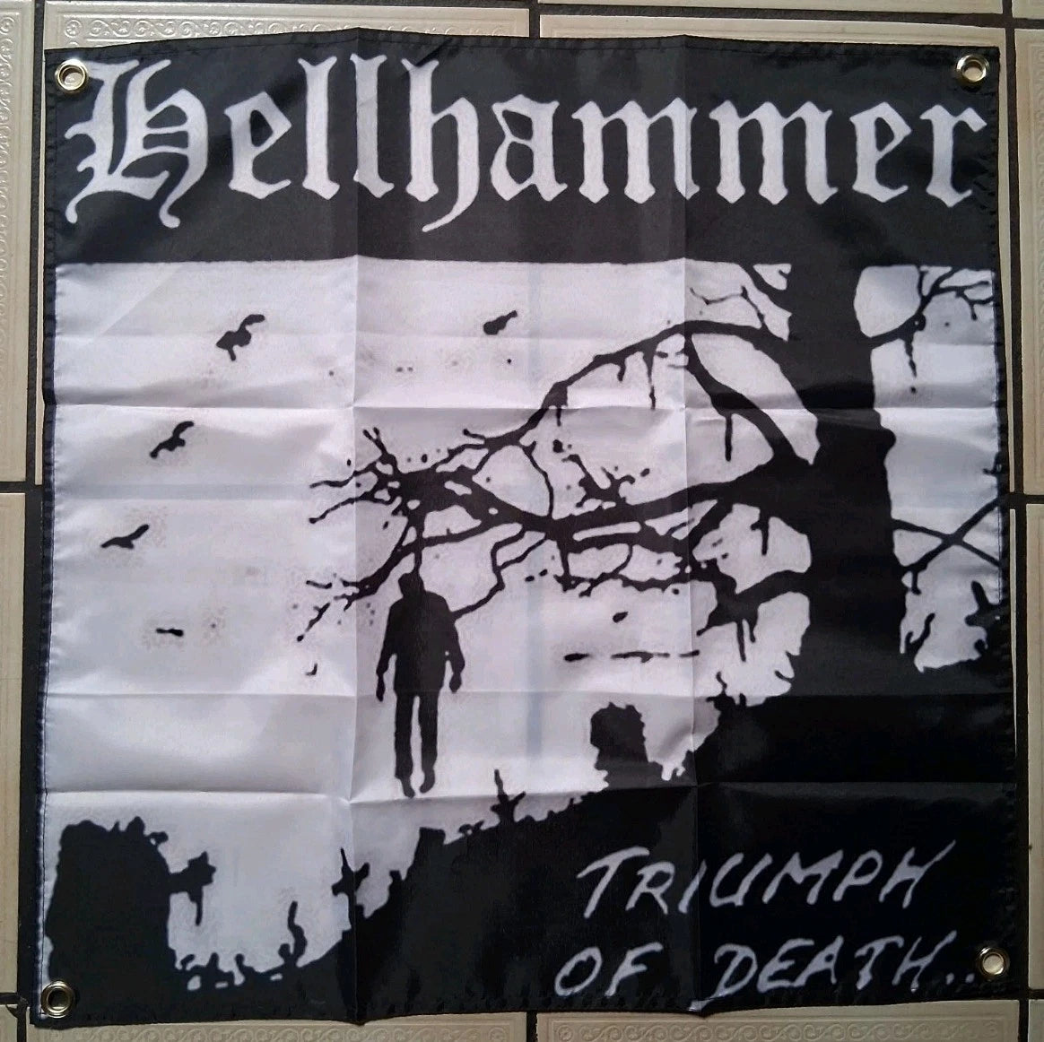 Hellhammer Triumph of Death 2x2 Ft Banner Flag