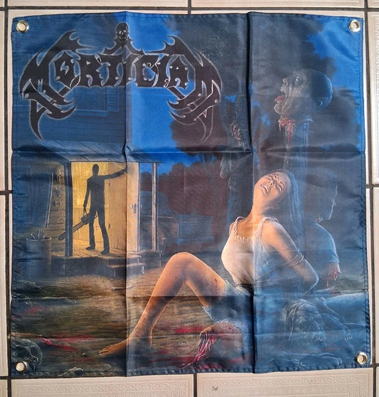 Mortician Chainsaw Dismemberment 2x2 Ft Banner Flag