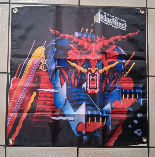 Judas Priest Defenders of The Faith 2x2 Ft Banner Flag