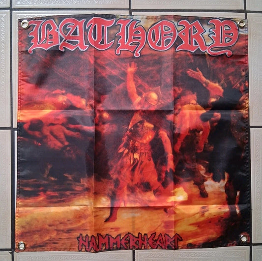 Bathory Hammerheart 2ft X 2ft Banner Flag
