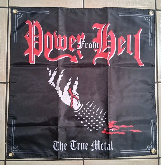 Power From Hell The True Metal 2x2 Ft Banner Flag